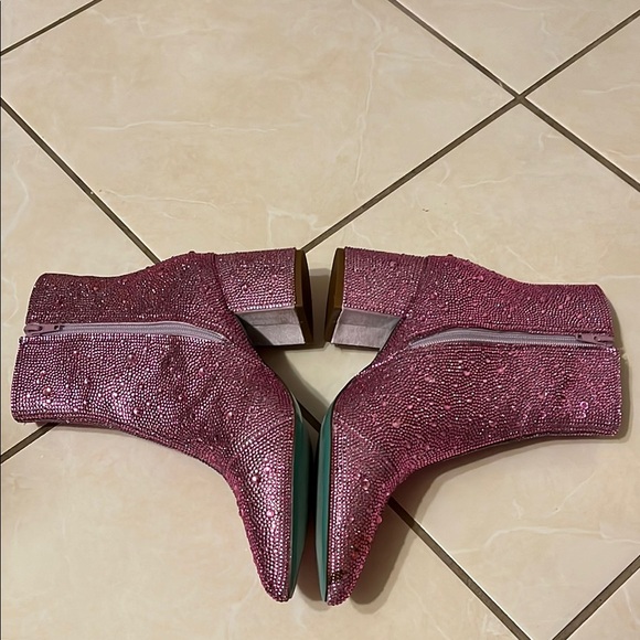 Betsey Johnson Sparkling Pink Ankle Booties - Picture 3 of 9
